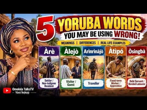 Do You Know the Difference Between These Yoruba Words? | Àrè, Àlejò, Arìnrìnàjò, Atìpó & Òsingbà